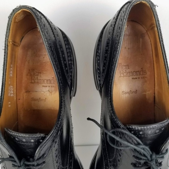 Mens 11AAA Allen Edmonds Sanford Leather Black Oxford Cap Toe Dress Shoes main image 9